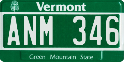 VT license plate ANM346