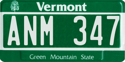 VT license plate ANM347