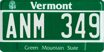 VT license plate ANM349