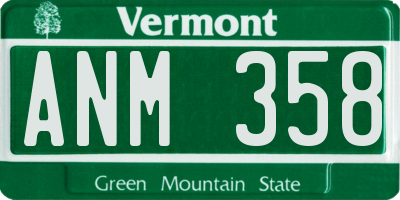 VT license plate ANM358