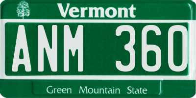 VT license plate ANM360