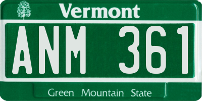 VT license plate ANM361