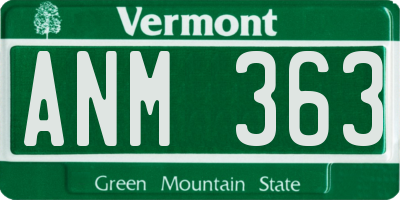 VT license plate ANM363