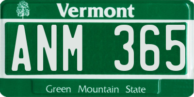 VT license plate ANM365