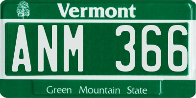 VT license plate ANM366