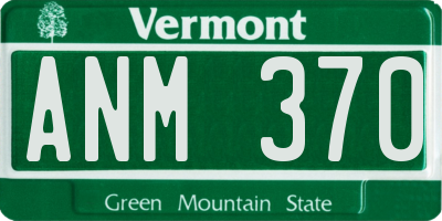VT license plate ANM370