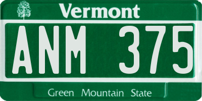 VT license plate ANM375