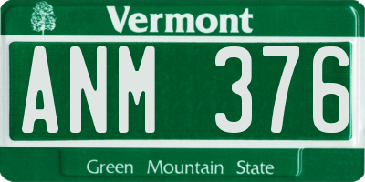 VT license plate ANM376