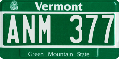 VT license plate ANM377