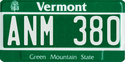 VT license plate ANM380
