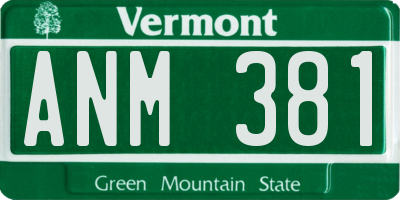 VT license plate ANM381