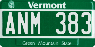 VT license plate ANM383