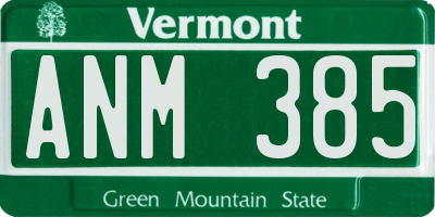 VT license plate ANM385