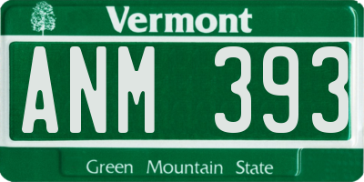 VT license plate ANM393