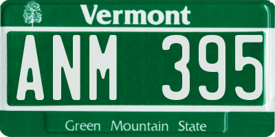 VT license plate ANM395