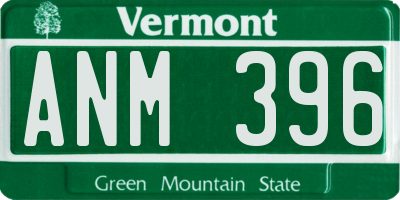 VT license plate ANM396