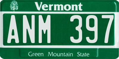 VT license plate ANM397