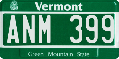 VT license plate ANM399