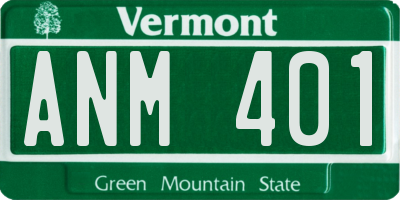 VT license plate ANM401