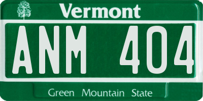 VT license plate ANM404