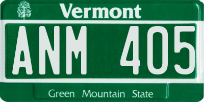 VT license plate ANM405