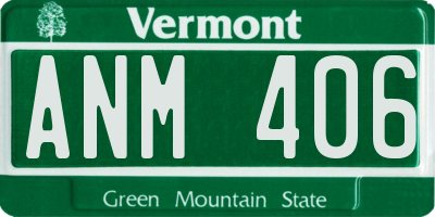VT license plate ANM406