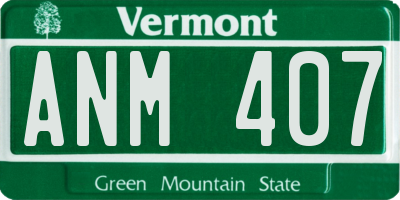 VT license plate ANM407