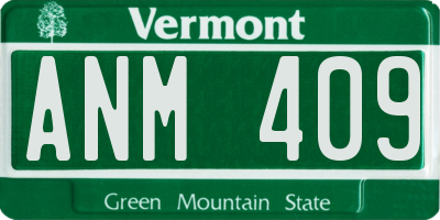 VT license plate ANM409