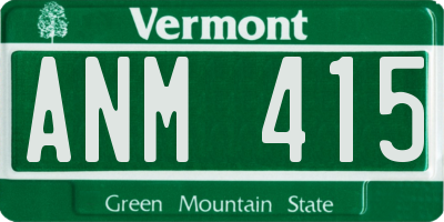 VT license plate ANM415