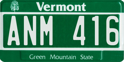VT license plate ANM416