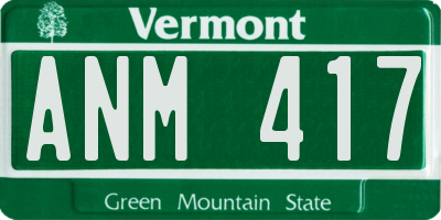 VT license plate ANM417