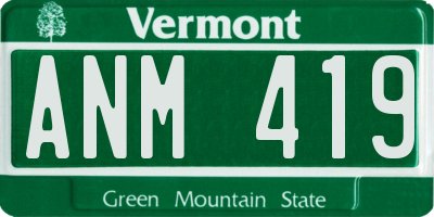 VT license plate ANM419