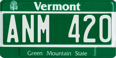 VT license plate ANM420