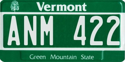 VT license plate ANM422