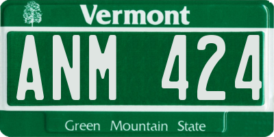 VT license plate ANM424