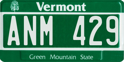 VT license plate ANM429