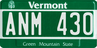 VT license plate ANM430