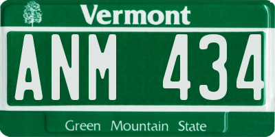 VT license plate ANM434