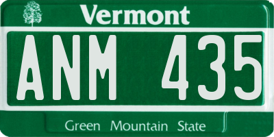 VT license plate ANM435