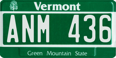 VT license plate ANM436