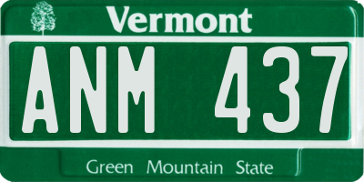 VT license plate ANM437