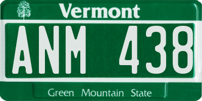 VT license plate ANM438
