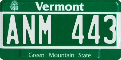 VT license plate ANM443
