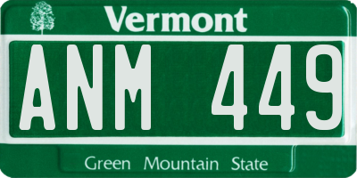 VT license plate ANM449