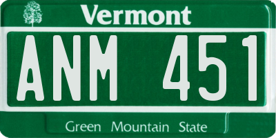 VT license plate ANM451