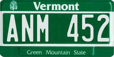 VT license plate ANM452
