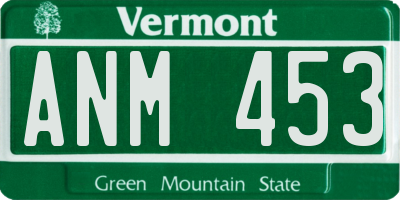 VT license plate ANM453