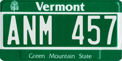 VT license plate ANM457