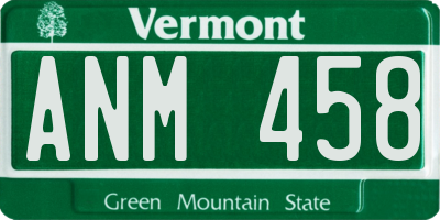 VT license plate ANM458