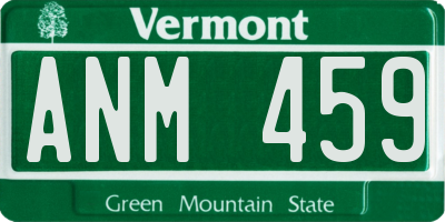 VT license plate ANM459